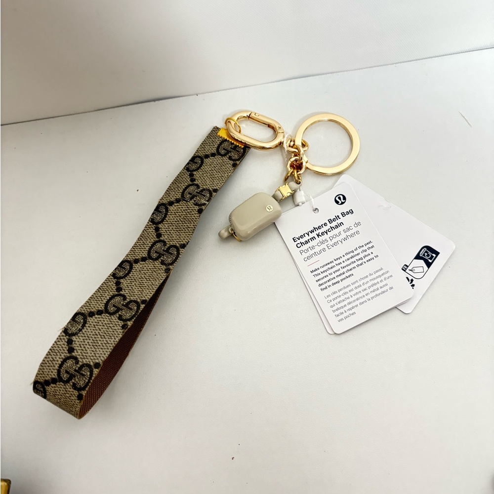 Upcycled Gucci and  Lululemon Keychain